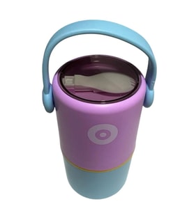VAGONLİFE PASLANMAZ ÇELİK KULPLU TAŞINABİLİR 2 BÖLMELİ SİLİNDİR YEMEK KABI - LUNCH BOX VGN1267B 820M
