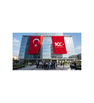 Kırmızı Türkiye Cumhuryetinin 100.Yılı Bayrak ve Türk Bayrağı Premium Raşel Kumaş 2'li Set 10x15 metre ATA53