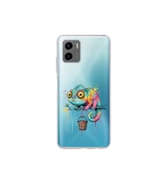 Vivo Y15S ile Uyumlu Splash Bukalemun Tasarımlı Şeffaf Silikon Kılıf