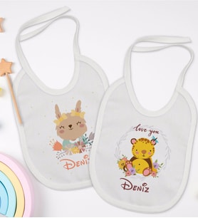BK Kids Kişiye Özel İsimli 2’li Beyaz Mama Önlüğü-5