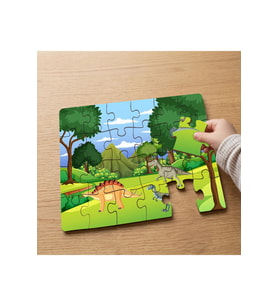 Dinozorlar Dünyası Tasarımlı 24 Parça Ahşap Çocuk Puzzle MPK0999