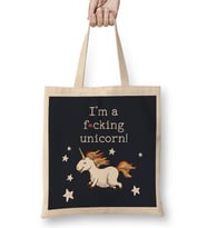 I Am An Effing Unicorn Bez Çanta Uzun Saplı