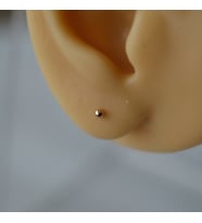 Çelik Rose Gold Top Küpe 2 mm Tek Adet (Çok Renkli)