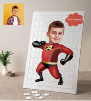 Karikatürlü Süper Çocuk Kişiye Özel Puzzle