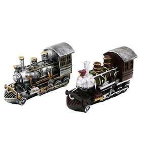 Nostaljik Lokomotiv Tren Tasarımlı Biblo Kumbara - Vintage Görünümlü - Dekoratif