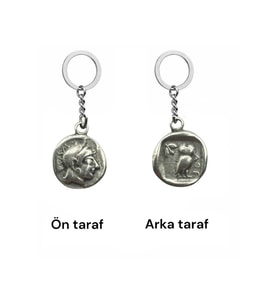 Athena Figürlü Bilgelik Tanrıçası Para Anahtarlık – Çift Taraflı – 1 Adet – Metal Unisex Aksesuar