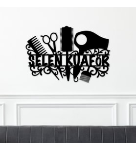 Kuaför Temalı Dekoratif Tablo Kişiye Özel Tasarım