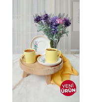 Keramika Elegant Blossoms Sarı Kahve Takımı 4 Parça 2 Kişilik 21790