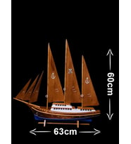 AĞAÇ YELKENLİ GEMİ MODELİ CEVİZ AĞACINDAN BÜKÜK YELKEN GEMİ MAKETİ EV VE OFİS AKSESUARI İÇİN