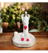 Kalpli Melek ve Love Yazısı Dekoratif Set 3 Parça