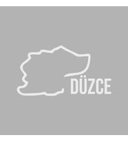 Düzce Harita Araba Sticker siyah 17x9 CM (Beyaz)