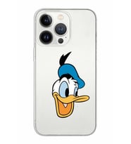 Apple iPhone 13 Pro Uyumlu Kapak Donald Duck Tasarımlı Şeffaf Silikon Kılıf