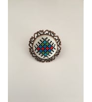 Kadın Motif işlemeli Kanaviçe Yüzük (Çok Renkli)