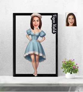 Kişiye Özel 3D  Ahşap Tablo Kadın Model 30x40 -26