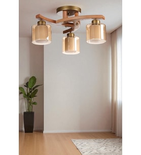 WESTON 3 LÜ NATUREL ÇİFT CAMLI PLOFONYER AVİZE