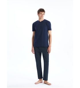 LC WAIKIKI Lacivert Standart Kalıp Ekose Erkek Pijama Alt