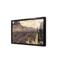 Paris Sokakları Çerçeveli Cam Tablo