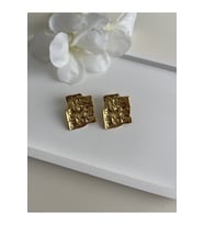 Tasarım Vintage Gold Plaka Çelik Küpe