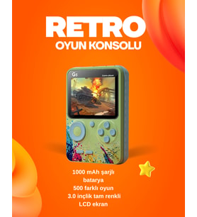 500 Oyun Hafızalı G5 Game Box – Renkli Lcd Ekranlı