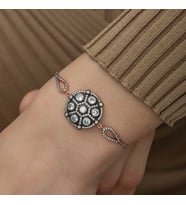Gümüş Rose Elmas Montür Bileklik