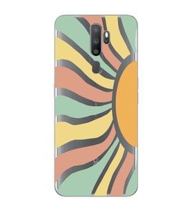 Oppo A5 2020 / A9 2020 Uyumlu Güneş Desenli Şeffaf Telefon Kılıfı