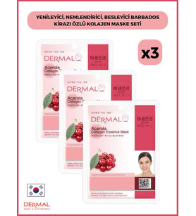 Dermal Yenileyici, Nemlendirici, Besleyici Barbados Kirazı Özlü Kolajen Maske 23 gr 3 Adet