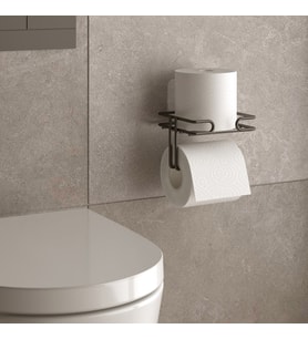 TEKNOTEL YAPIŞKANLI YEDEKLİ TUVALET KAĞITLIK MAT SİYAH ST175