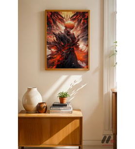 Bleach Ichigo Poster, Ahşap Çerçeveli Duvar Tablosu - Anime Severlere Özel Hediye