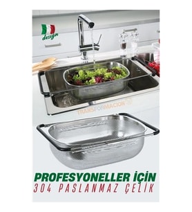 Lavabo Süzgeci Ayarlanabilir Kevgir 304 Paslanmaz Çelik 721523