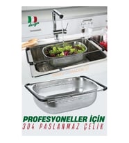 Lavabo Süzgeci Ayarlanabilir Kevgir 304 Paslanmaz Çelik 721523
