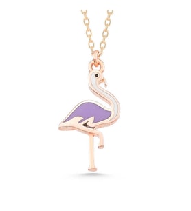 Gümüş Rose Flamingo Kadın Kolye SL5772