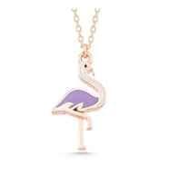 Gümüş Rose Flamingo Kadın Kolye SL5772