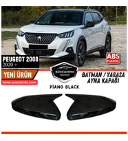 Peugeot 2008 2019 Sonrası Uyumlu Batman Yarasa Ayna Kapağı Piano Black ABS Plastik Sağ Sol Takım