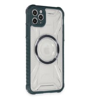Newface Apple iPhone 11 Pro Max Kılıf Prag Magneticsafe Kapak - Koyu Yeşil