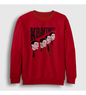Presmono Unisex Kırmızı Band Kraftwerk Sweatshirt 445803tt