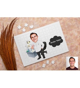 Eczacı Karikatürlü Kişiye Özel Puzzle