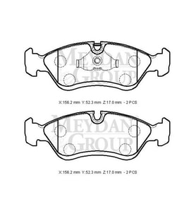 OPEL ASTRA- F- SD/HB- 95/98; ÖN FREN BALATASI (KABLOSUZ)(DİSK) (156,2X52,3X17) (BRAMAX) 1605454