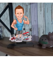 body sporcu karikatür biblo kişiye özel
