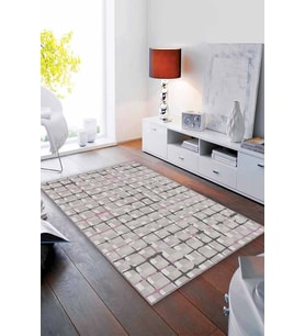Pembe Spor Kaymaz Tabanlı Makinede Yıkanabilir Halı FV005 - 100 x 160 cm