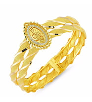 Altın Tuğralı Kelepçe Oval Jessica (Çok Renkli)