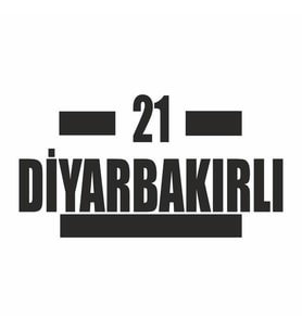 21 Diyarbakırlı Araba Sticker siyah 16x9 CM (Siyah)