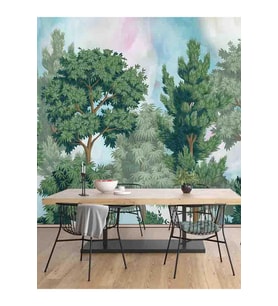 Dreamwall Vintage Orman Desenli Isı Ve Ses Yalıtımlı Tekstil Duvar Kağıdı (Çok Renkli)