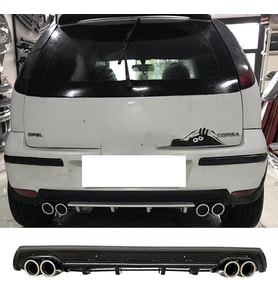 Opel Corsa C Siyah Difüzör Çiftli Yuvarlak Egzoz Görünümlü D Tip Difizör