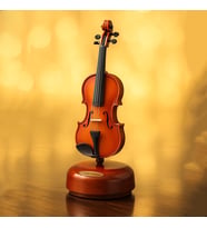 Hediyezin Kişiye Özel Dekoratif Keman Müzik Kutusu (Kahverengi)