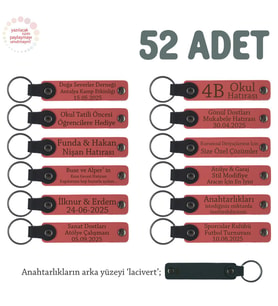 Nar Çiçeği, Bebeğin Cinsiyet Açıklama Partisi İçin, Misafire Hediyelik Anahtarlık, 52'li Takım