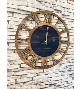 Dekoratif Ahşap Duvar Saati 50 cm