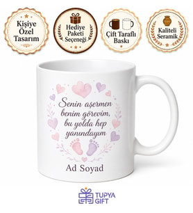 Aşerme Krizleri Gelen Hamile Eşime Tatlı Niyetine Romantik Kupa Bardak Hediye