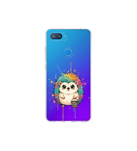 Xiaomi Mi 8 Lite ile Uyumlu Splash Kirpi Tasarımlı Şeffaf Silikon Kılıf
