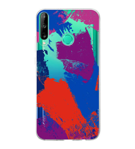Huawei P40 Lite E Uyumlu Kapak Brush Stroke Tasarımlı Şeffaf Silikon Kılıf