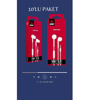 Gnp 3.5 Jack Kapsül ve Kulak içi kablolu kulaklık 10'lu paket (Beyaz)